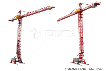 Building crane isolated on white background. Construction. 3d rendering 66290568