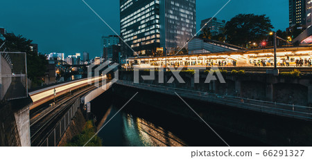 Trains pass through Ochanomizu train station in Tokyo Trains pass through Ochanomizu train station in Tokyo 66291327