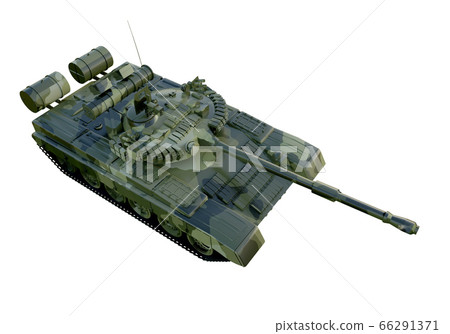 Russian military tank T-90. isolate on white background. 3d rendering 66291371