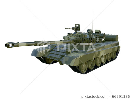 Russian military tank T-90. isolate on white background. 3d rendering 66291386