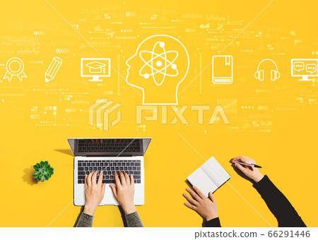 Online education concept with people working together 66291446