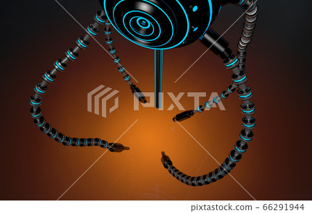 Futuristic robot dron with tentacles. 3d rendering - Stock Illustration ...