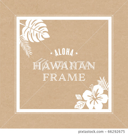 Hawaiian frame of hibiscus and plants 66292675