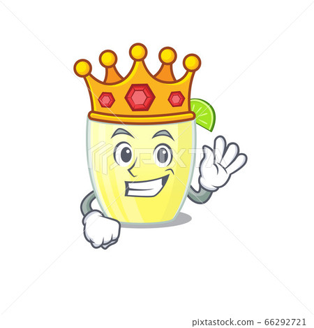 A Wise King of daiquiri cocktail mascot design style with gold crown A Wise King of daiquiri cocktail mascot design style with gold crown 66292721