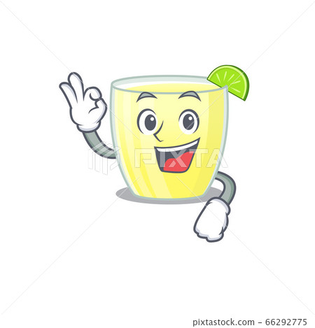 Daiquiri cocktail mascot design style showing Okay gesture finger 66292775
