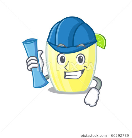 caricature picture of daiquiri cocktail Architect with blue prints 66292789