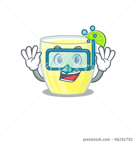 Daiquiri cocktail mascot design swims with diving glasses Daiquiri cocktail mascot design swims with diving glasses 66292792
