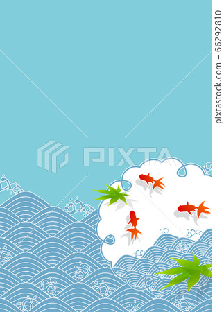 Summer greetings goldfish wave background 66292810