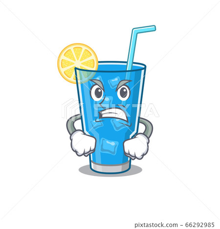A cartoon picture of blue lagoon cocktail showing an angry face A cartoon picture of blue lagoon cocktail showing an angry face 66292985