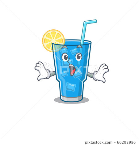 Blue lagoon cocktail mascot design concept having a surprised gesture Blue lagoon cocktail mascot design concept having a surprised gesture 66292986