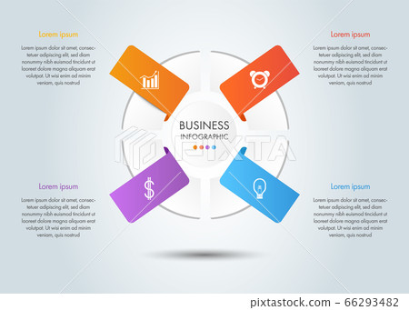 Colorful business infographic with icon for presentation, workflow, process. 66293482