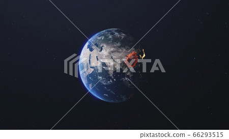 The spread of the virus on the planet. 3d render - Stock Illustration ...