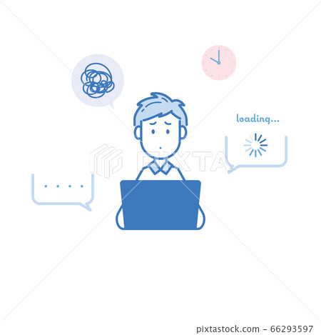 Illustration of a man suffering from slow... - Stock Illustration ...