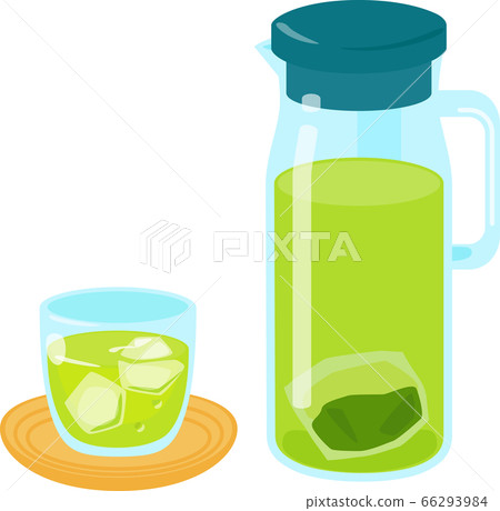 Green tea with glass and pot 66293984