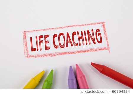 LIFE COACHING concept. Text on a white page LIFE COACHING concept. Text on a white page 66294324