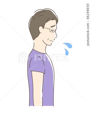 Side profile of a sad man - Stock Illustration [66294659] - PIXTA