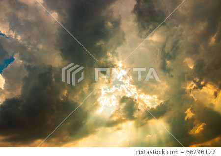 Dramatic morning sky with dark rain clouds Dramatic morning sky with dark rain clouds 66296122