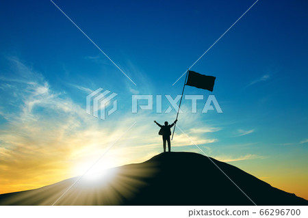 Concept of success, Silhouette of business man 66296700