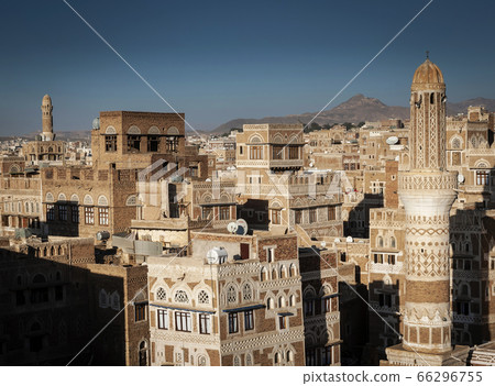 view of sanaa city old town architecture skyline 66296755