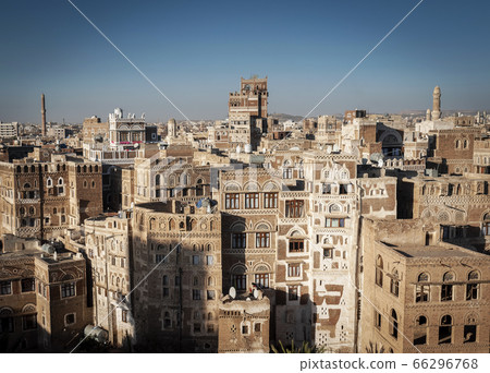 view of sanaa city old town architecture skyline 66296768