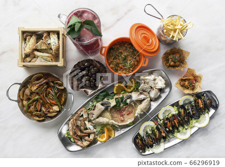 mixed fresh portuguese gourmet seafood set on mixed fresh portuguese gourmet seafood set on 66296919