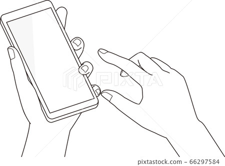 手拿着智能手机,然后点击