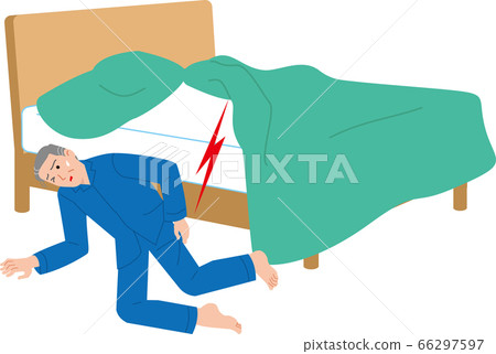 Indoor accident. Seniors injured from bed 66297597