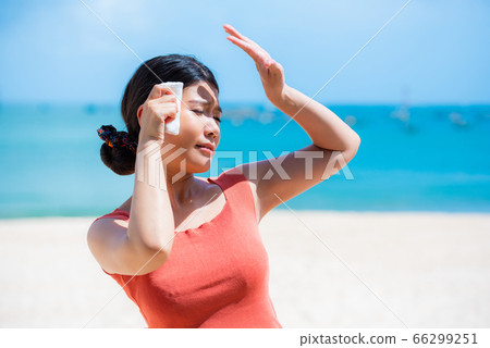 Woman in the summer sea Woman in the summer sea 66299251