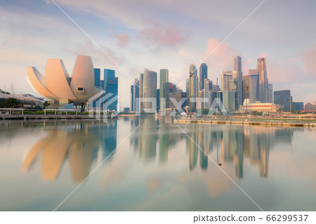Popular view of Singapore cityscape at early 66299537