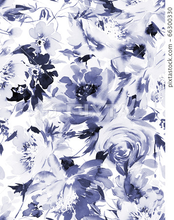 Seamless summer pattern with watercolor flowers - Stock Illustration ...
