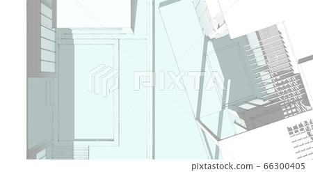 3D illustration architecture building perspective 3D illustration architecture building perspective 66300405