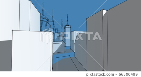 3D illustration architecture building perspective 3D illustration architecture building perspective 66300499