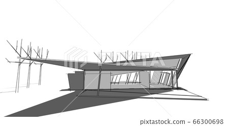 3D illustration architecture building perspective 66300698