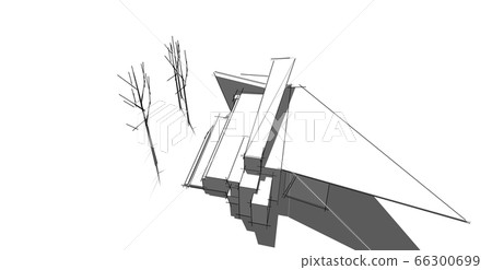 3D illustration architecture building perspective 66300699