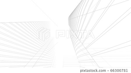 Modern architecture wireframe, Abstract Modern architecture wireframe, Abstract 66300781