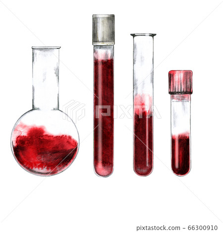 Collection of glass tube with blood test. - Stock Illustration ...