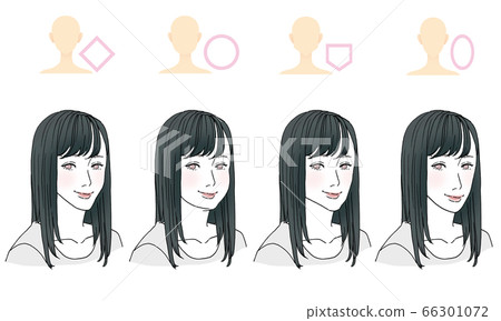 美illustration_hairstyle圖按臉型 66301072