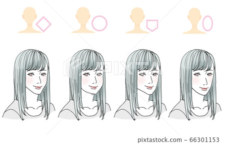 Beauty_hairstyle illustration by face type Beauty_hairstyle illustration by face type 66301153
