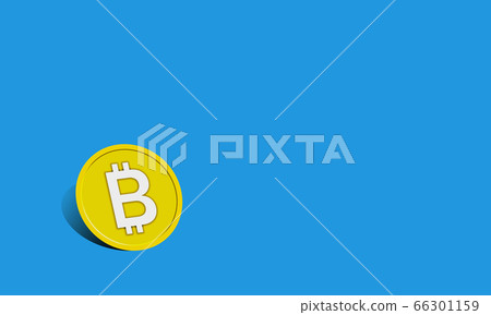 Illustration of virtual currency coin and copy space 66301159