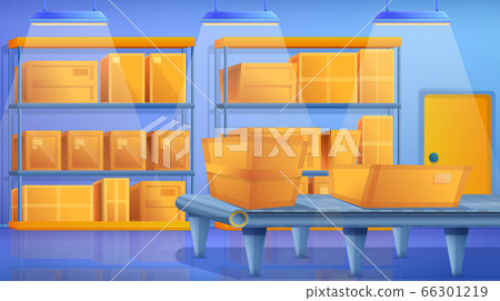 Warehouse concept banner, cartoon style Warehouse concept banner, cartoon style 66301219