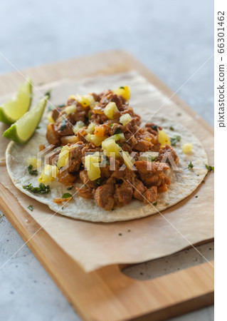 Authentic mexican tacos with pork meat and 66301462