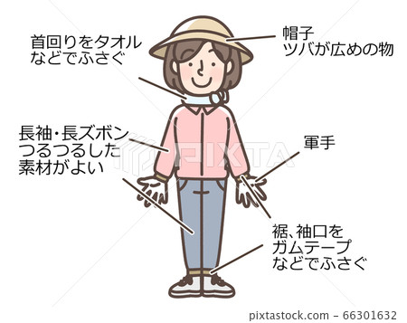 Outfits Against Insect Bites Weeding Hiking Etc Stock Illustration