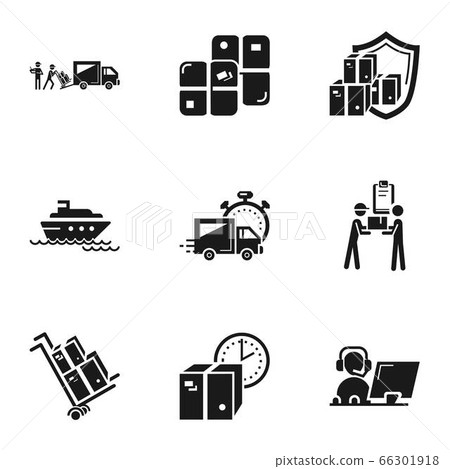 Transport parcel delivery icon set, simple style 66301918