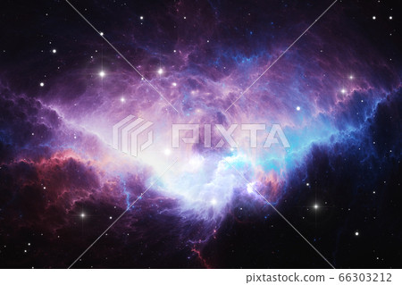 Glowing huge nebula with young stars Glowing huge nebula with young stars 66303212