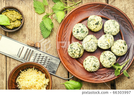 Curd dumplings with herbs Curd dumplings with herbs 66303997