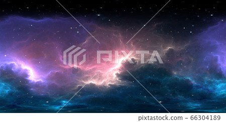 360 degree stellar system and gas nebula. 66304189
