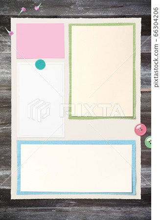 Empty Paper On Old Wooden Table 66304206
