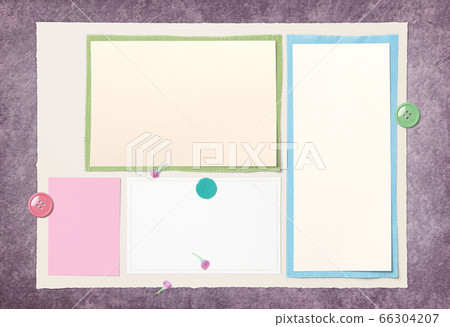 Vintage Paper and fabric On violet floor 66304207