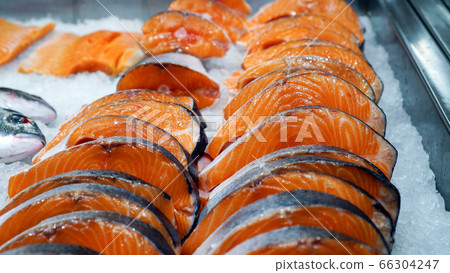 fresh pieces of chilled red fish on the market fresh pieces of chilled red fish on the market 66304247