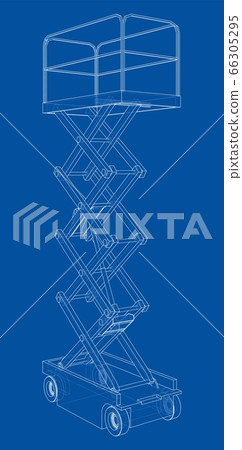 Scissor lift concept outline. Vector 66305295